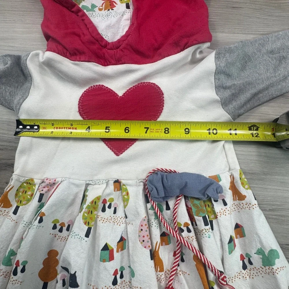 Kids Little Red Riding Hood Dress Hooded Forest Critters Print Size 4T/5T no tag - Picture 6 of 10